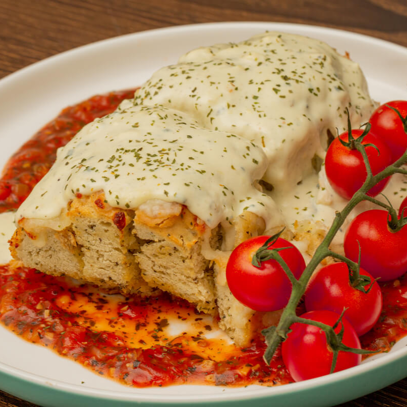 Pan Chapata con Salsa Roquefort