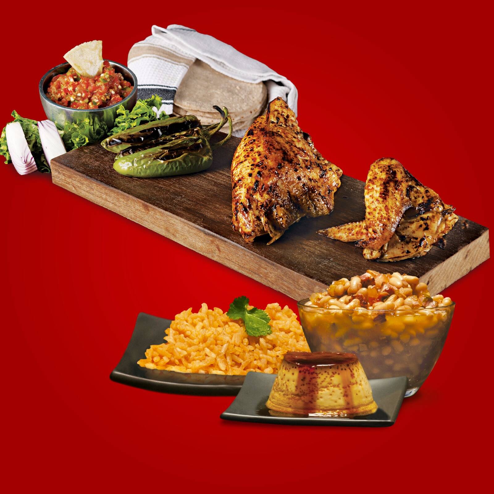 Combo Ind 2 (1/4 pollo + 1 agua 500ml + 1 postre)