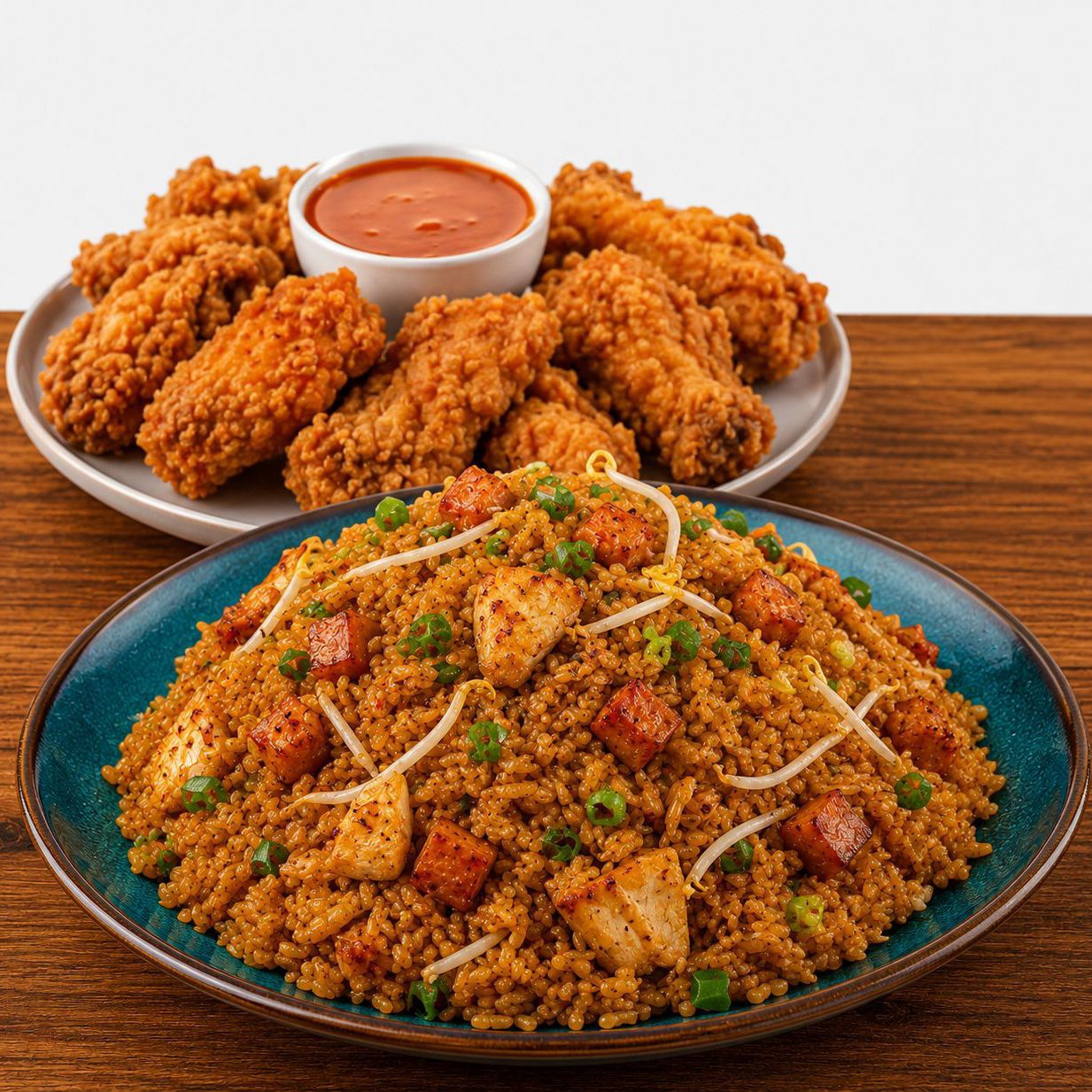 Arroz chino para 5 con 8 alas