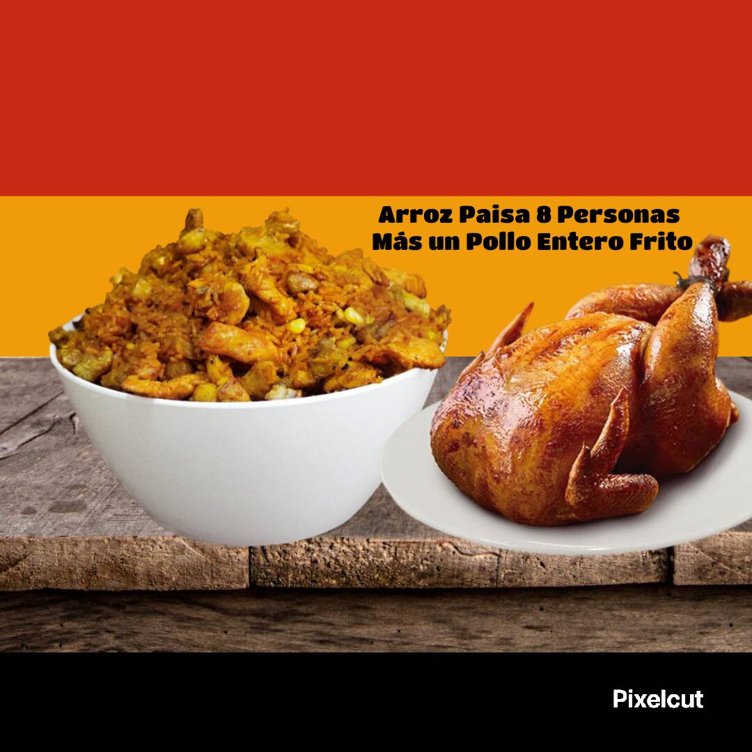 Arroz Paisa 8 Personas Más Un Pollo Entero Frito