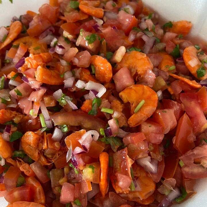 ensalada camaron seco