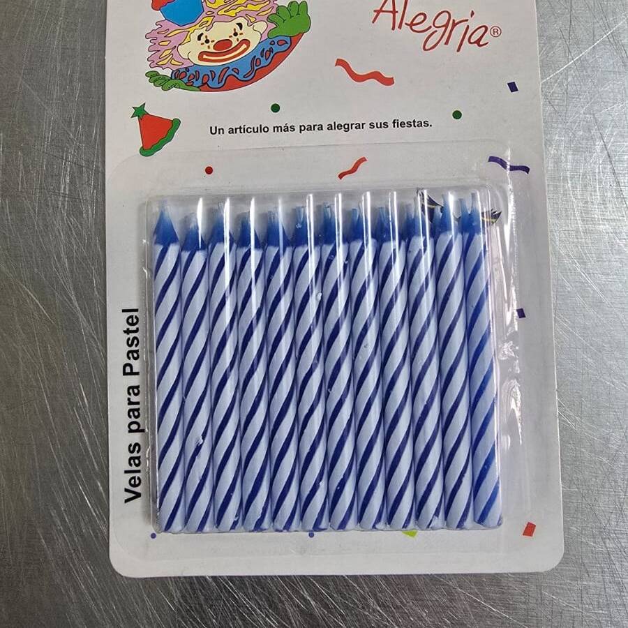 Velas para pastel Basicas Azul 24 Piezas