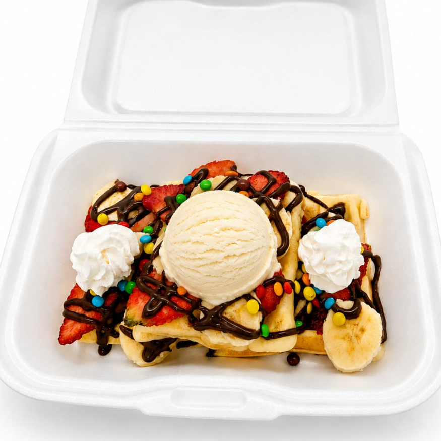 Waffles con Helado