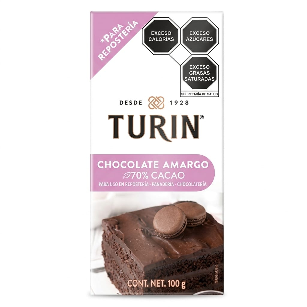 Turin Chocolate 70 % Cacao Amargo para Repostería