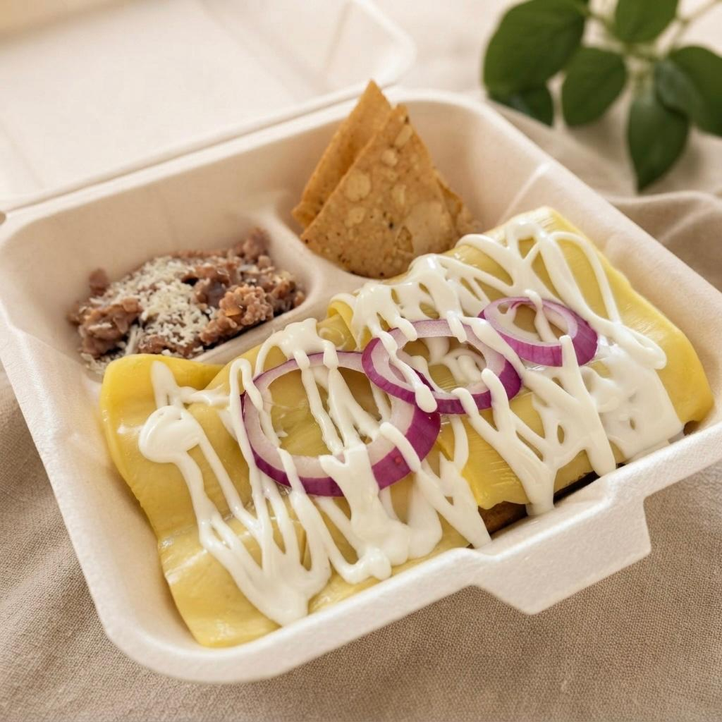 Suizas 3 pzas con frijoles y totopos de guarnición