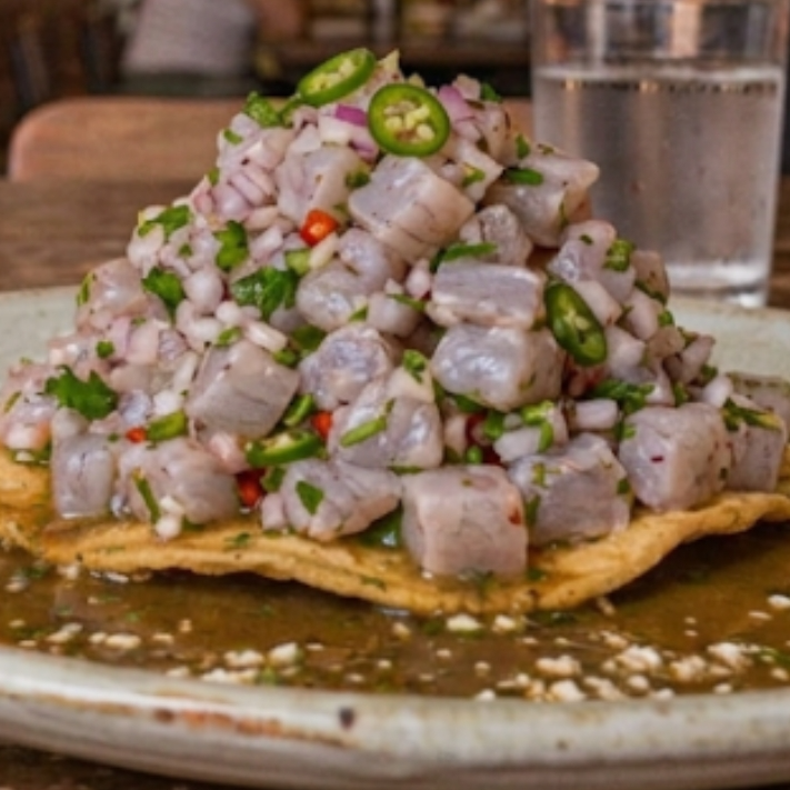Tostada de Ceviche de Camarón