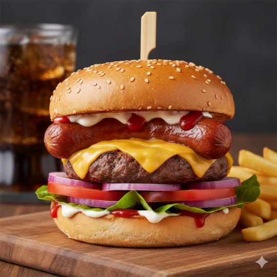 Salchiburguer (incluye Papas )