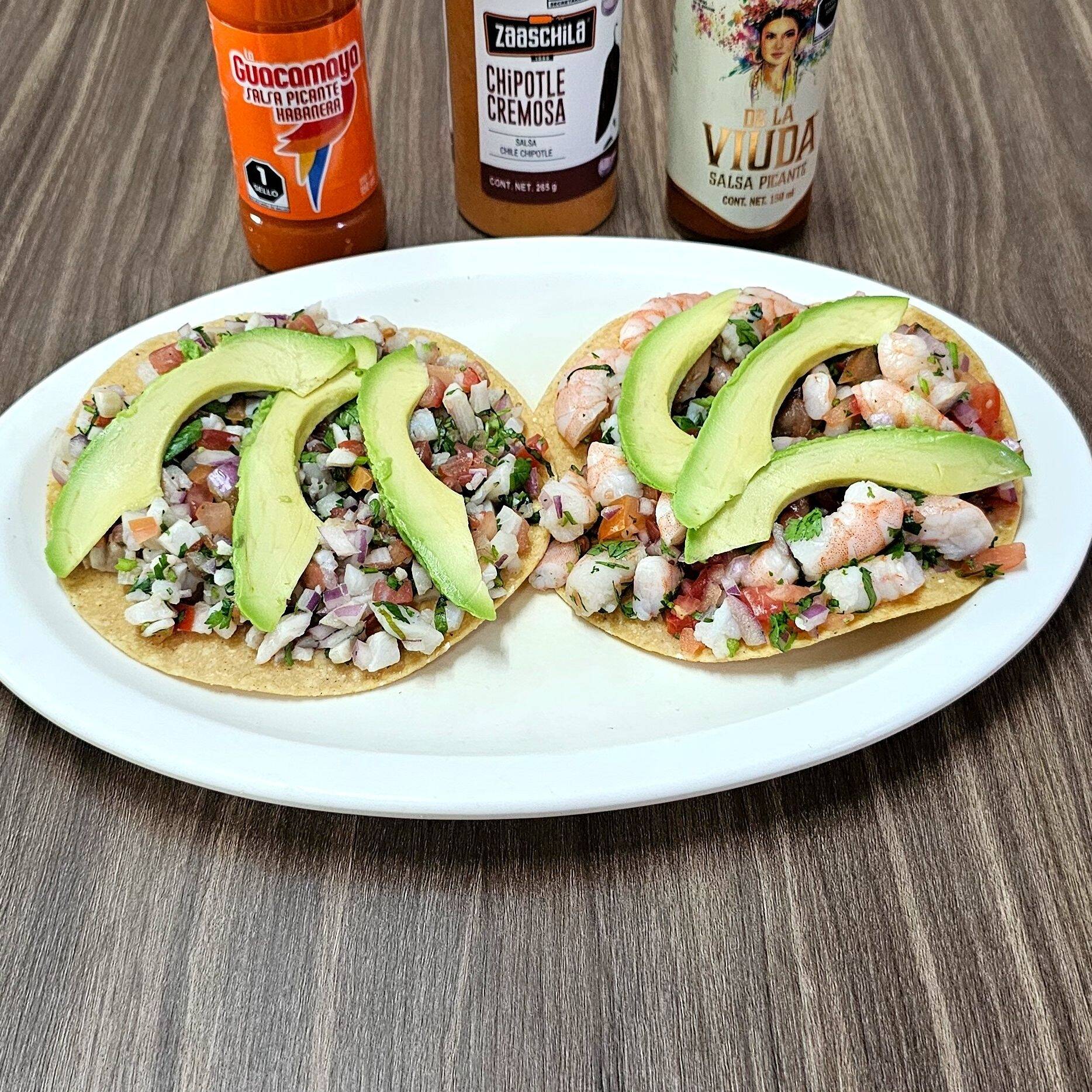2 tostadas de ceviche más1 Pepsi dé 355 ml