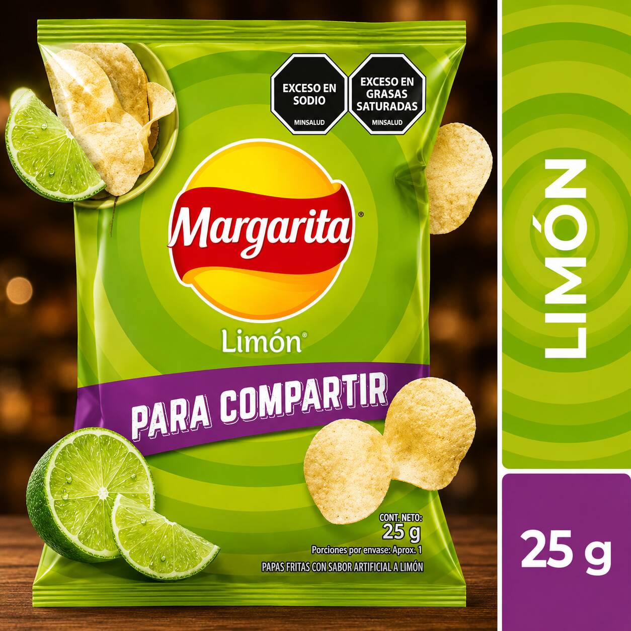 Papas Margarita Limón X25G