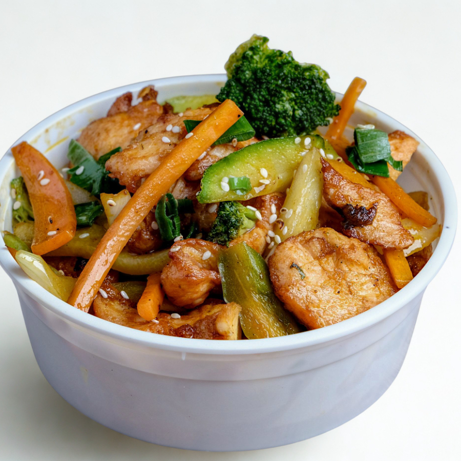 Pollo y Camarones con Verduras