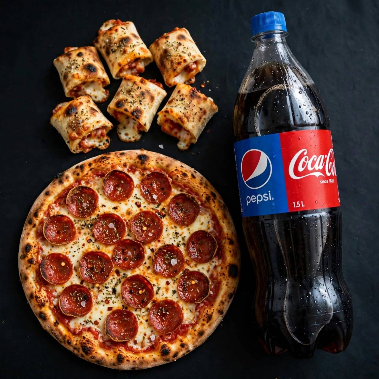 Comb Pareja (Pizza, Rollitos y Refresco 1.5L)