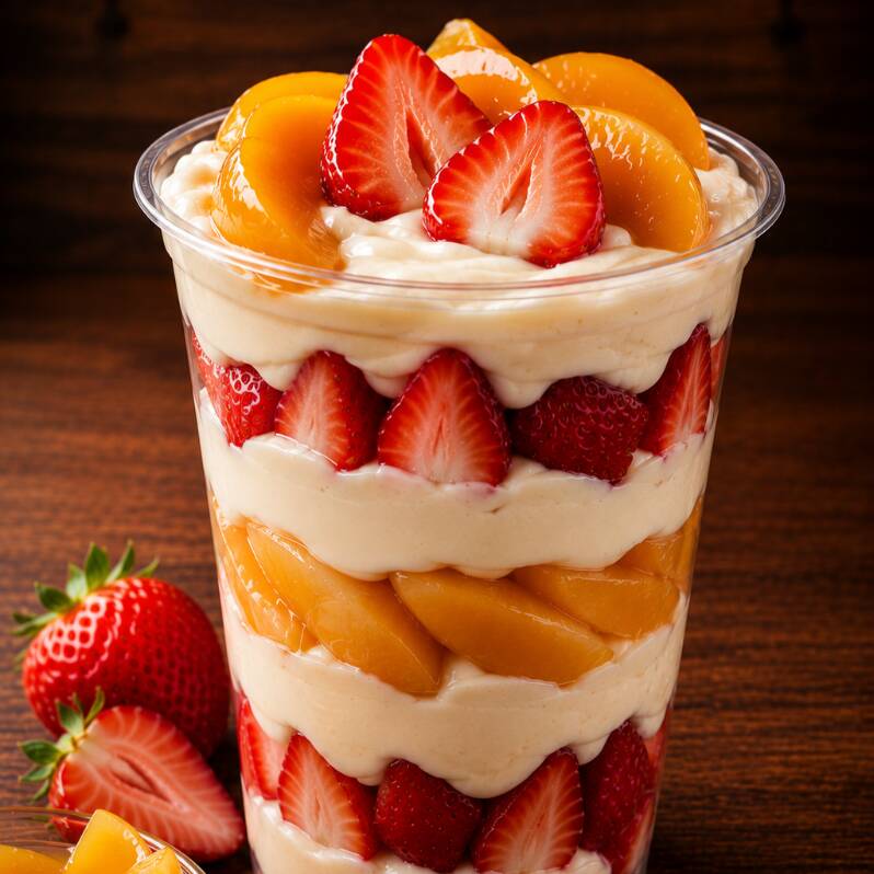 🍓🍑 Fresa & Durazno con Crema Especial 16 Oz
