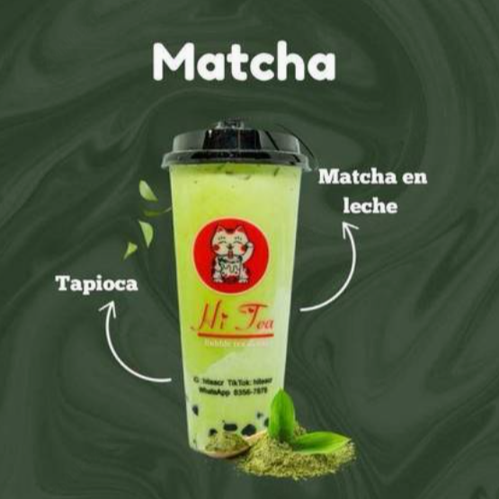 Té Matcha con Tapioca en Leche
