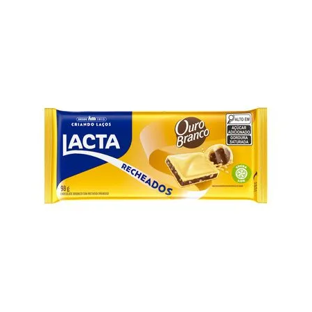 barra de chocolate, ouro branco recheado