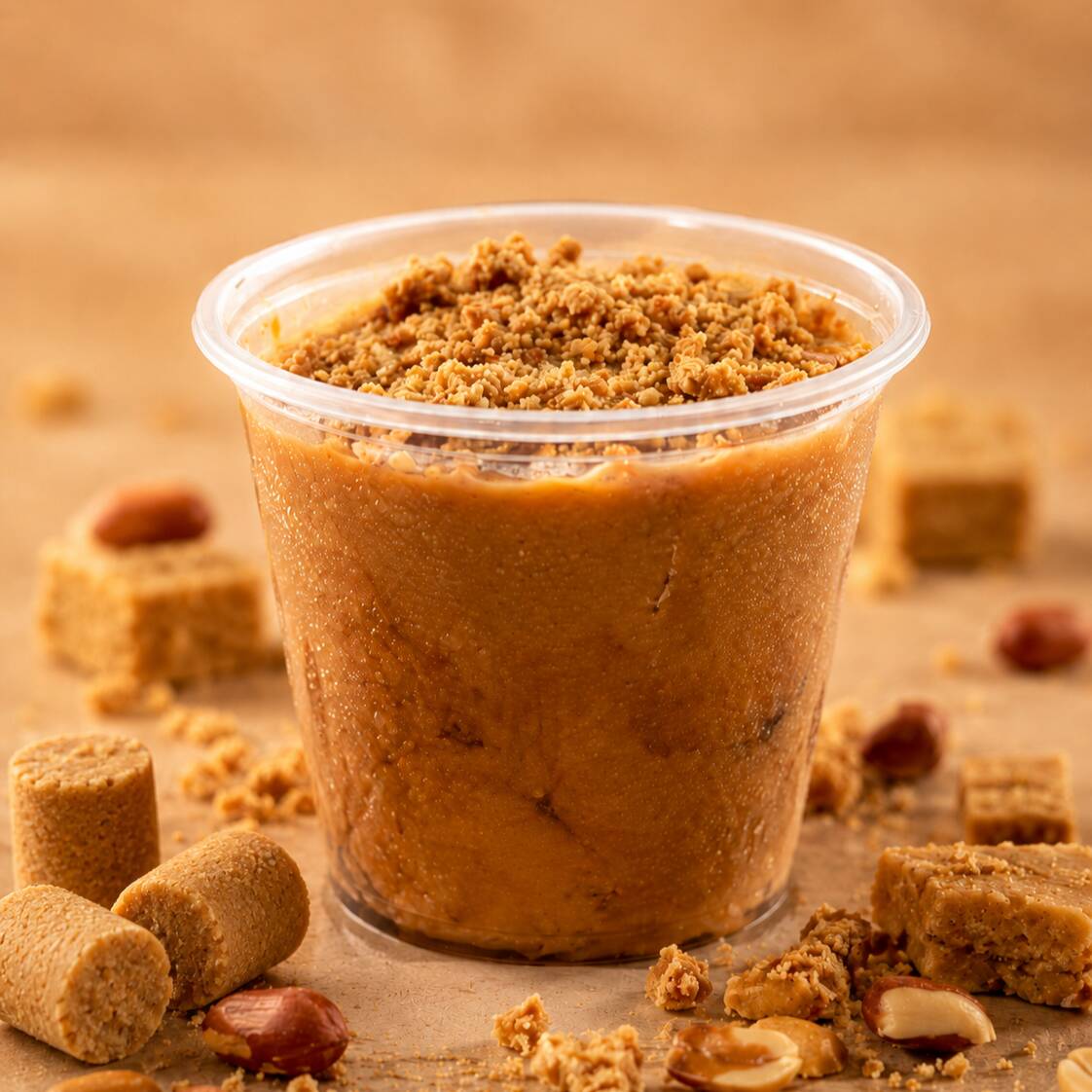 Sorvete de Paçoca: o sabor nostálgico do amendoim torrado encontra a cremosidade do sorvete em uma combinação perfeita. Pedaços generosos de paçoca espalhados em cada colherada oferecem a doçura e a textura inconfundíveis desse clássico brasileiro. Simples, delicioso e irresistível!