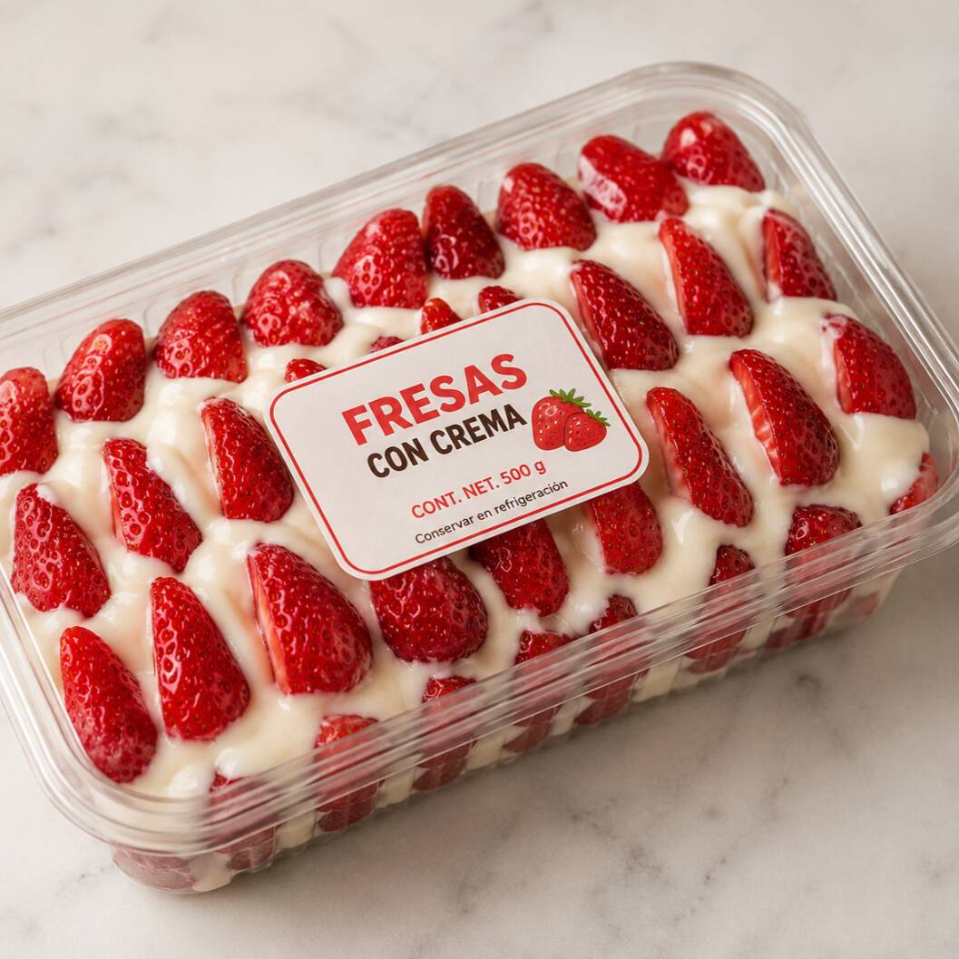 Fresas con Crema en Charola