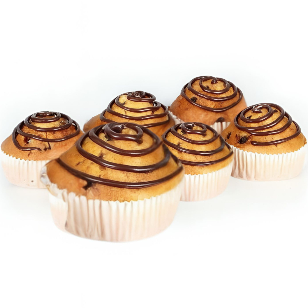MUFFIN GRANDE CON LINEAS DE CHOCOLATE