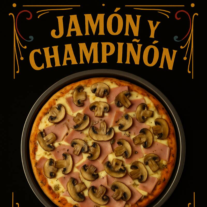 Pizza de Jamon y Champiñones