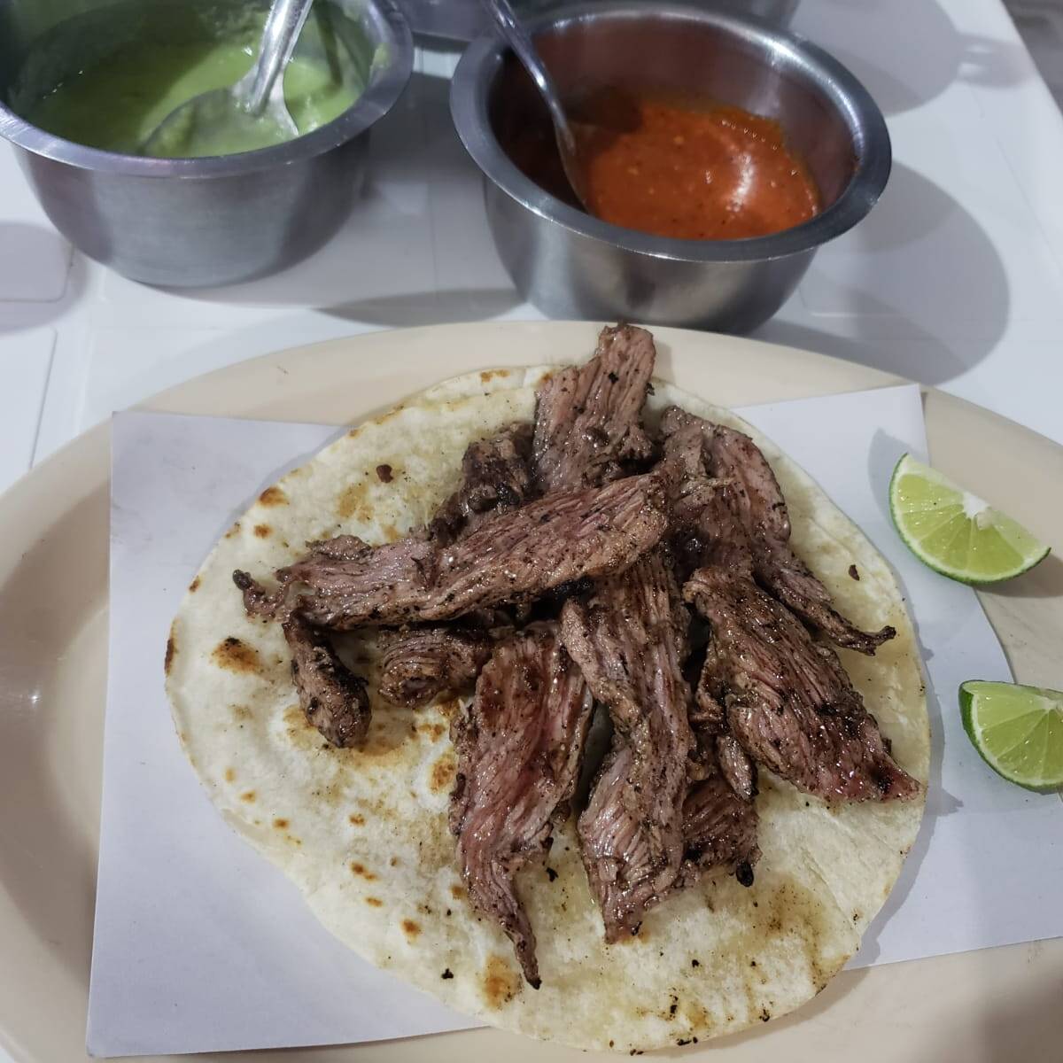 Taco individual de arrachera