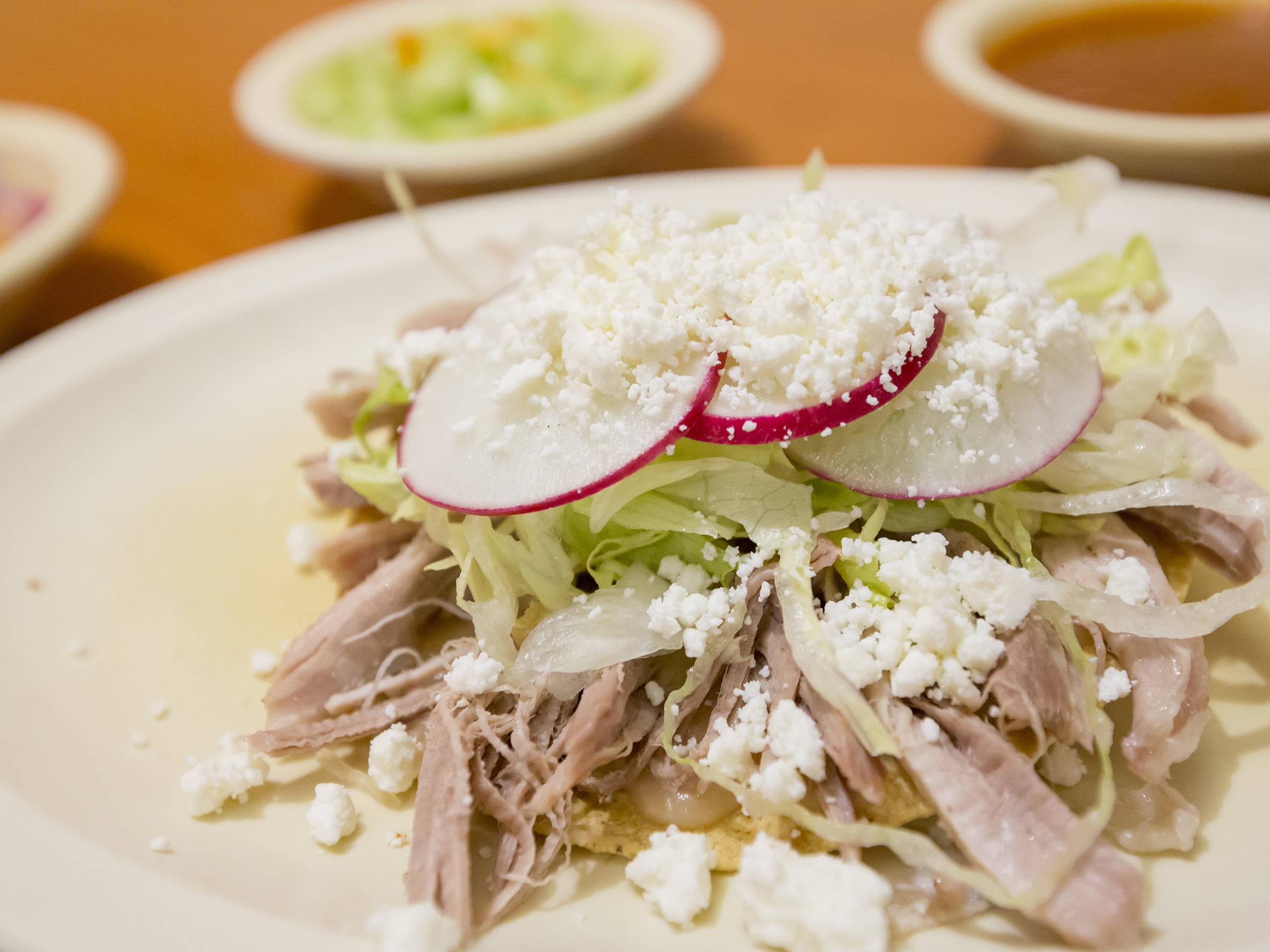 Tostada de carne.
