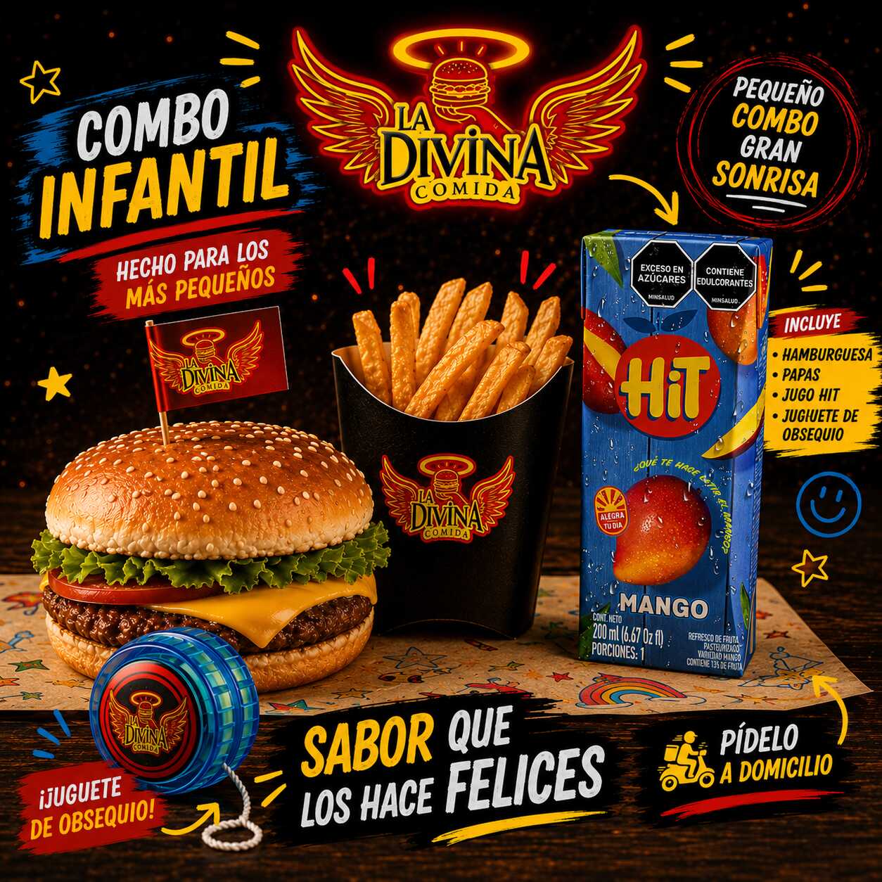 MENU INFANTIL HAMBURGUESA CLASICA