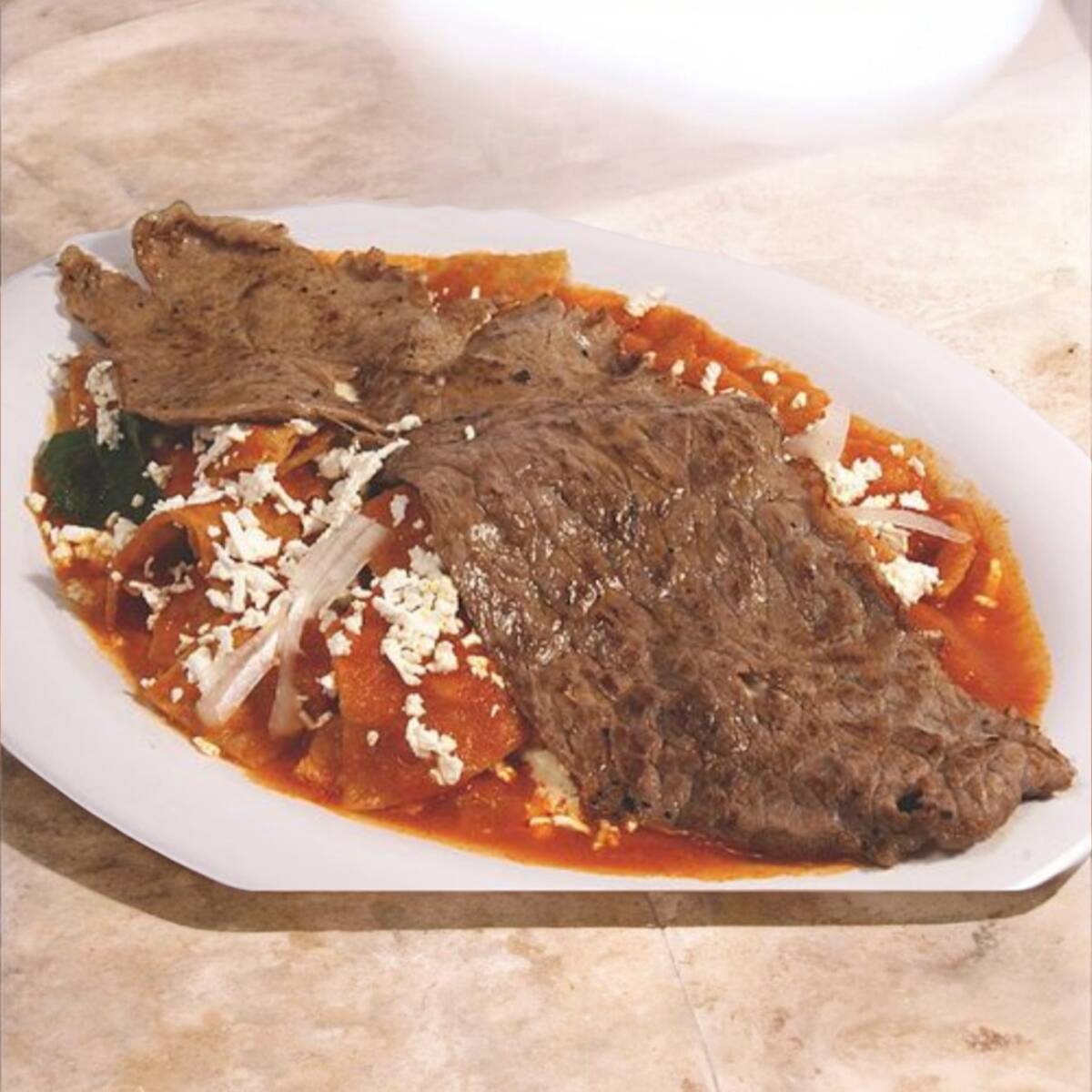 Enchiladas Rojas Con Bistec
