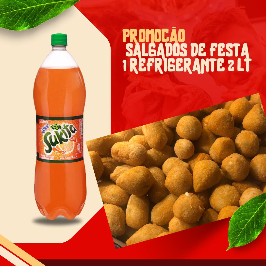 Combo 100 salgados a sua escolha + 1 Refrigerante 2lt gelado
