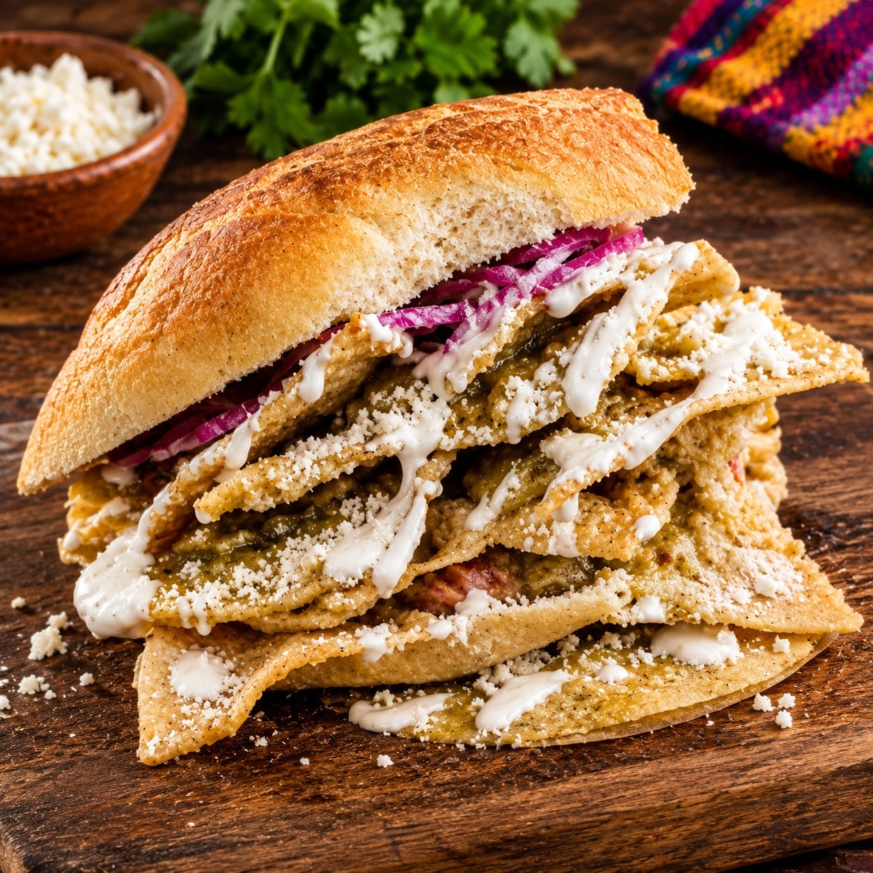 Torta de Chilaquiles