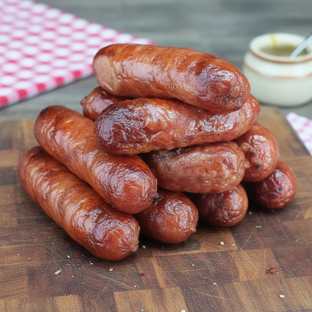 Linguiça suculenta, assada na brasa até ficar dourada por fora e extremante macia por dentro. Sabor intenso, levemente defumado , daquelas que abre o apetite só pelo cheiro. - 250g.
