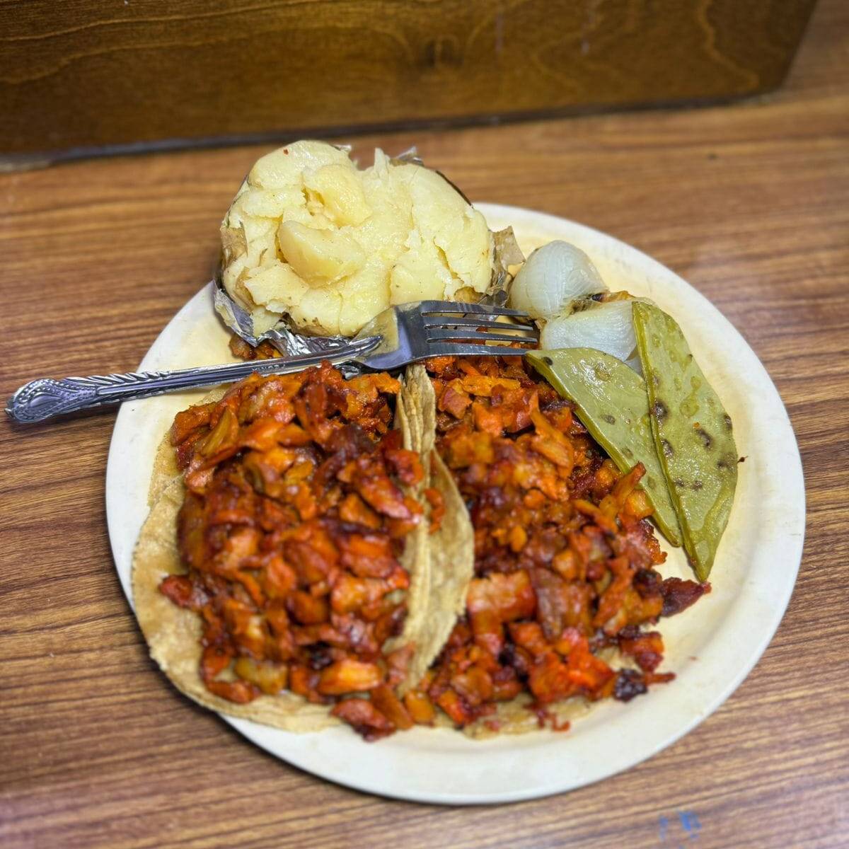 Orden de 4 Tacos de Arrachera con Papa