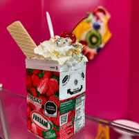 fresas con crema congeladas