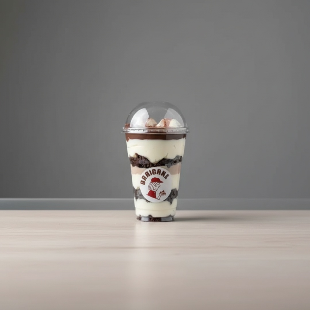 Nutella, Creme de Ninho e Mousse de Kinder intercalados com pedaços de Brownie. Finalizado com Kinder Bueno White.