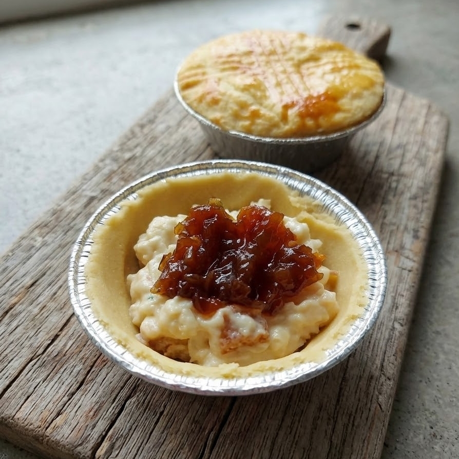 Empada de Bacon com Cebola Caramelizada 🥓🧅
Massa amanteigada e delicada, recheada com bacon douradinho, cebola caramelizada e requeijão cremoso. Uma combinação irresistível entre o sabor defumado do bacon, a doçura da cebola e a cremosidade do recheio.
Uma explosão de sabor em cada mordida! 🤎