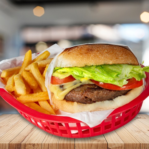 PRIMA BURGER C/QUESO + PAPAS INDIVIDUALES