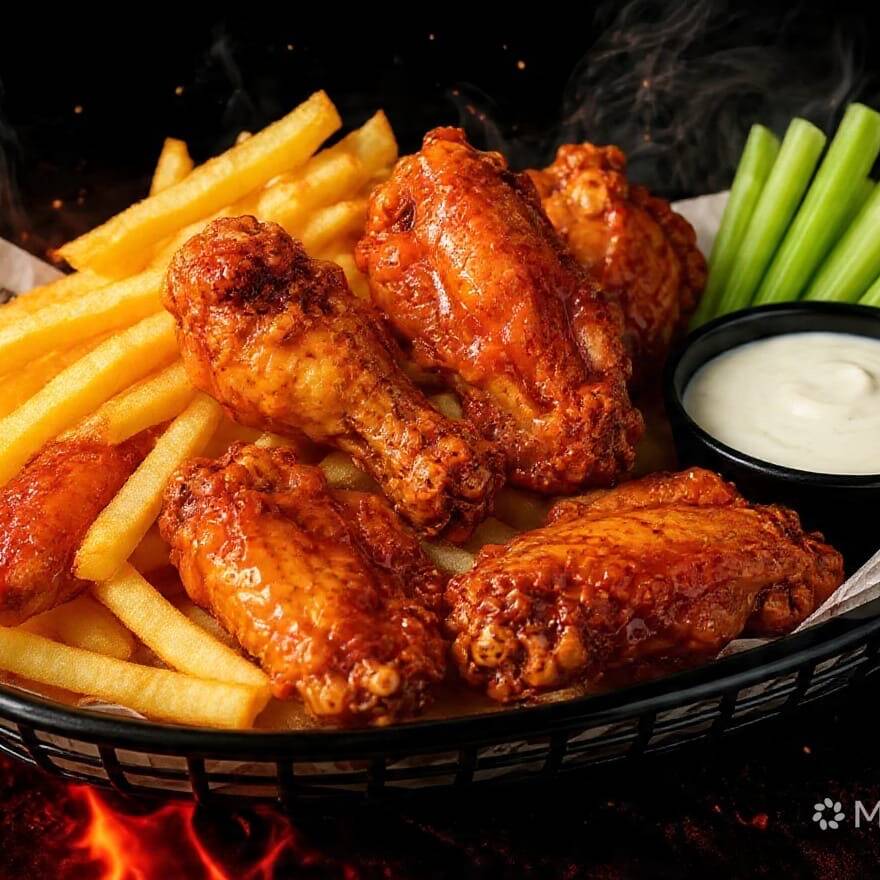 Combo Alitas y Papas (8 Alitas)
