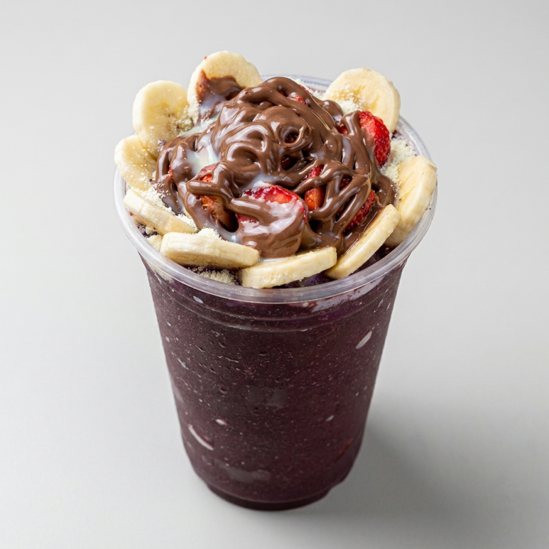Acompanha Banana, Leite condensado, leite em pó, Morango e creme de Avelã
