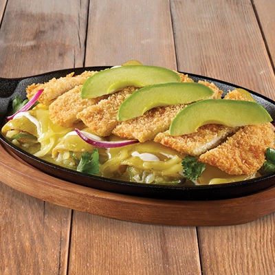 Enchiladas Verdes con Milanesa de Pollo