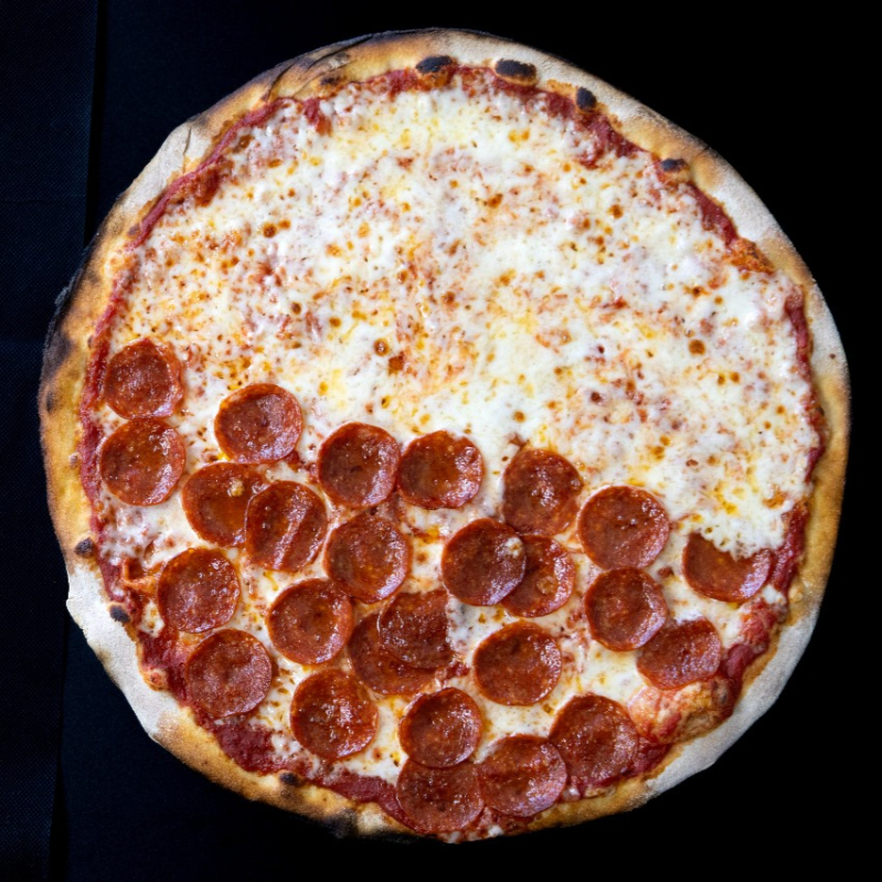 PIZZA MITAD EXTRA PEPERONI / MITAD EXTRA QUESO