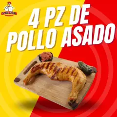 4 Piezas de Pollo (2 Piernas y 2 Muslos).