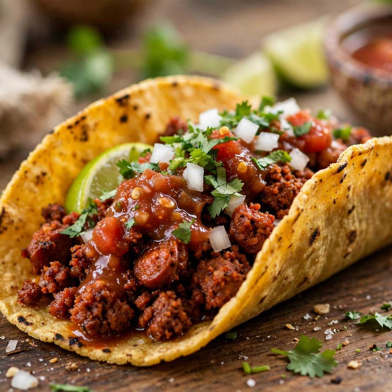 Deli tacos de chorizo