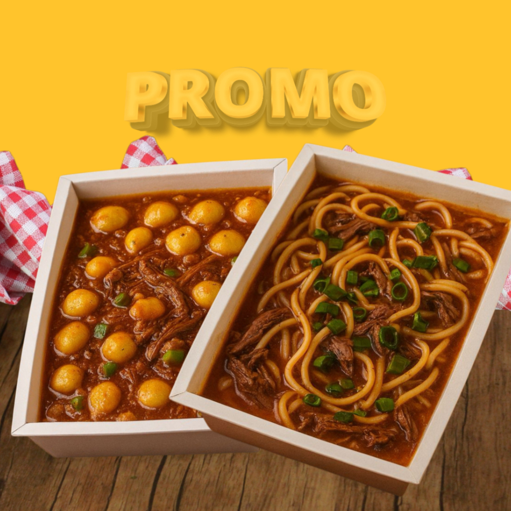 Um combo irresistível com dois clássicos italianos preparados com muito sabor! ✔ Nhoque de Carne Louca – macio e leve, servido com carne desfiada ao molho caseiro, finalizado com queijo gratinado. (aprox. 500g) ✔ Espaguete de Carne Louca – massa tradicional ao dente com carne desfiada ao molho artesanal, coberta com queijo gratinado. (aprox. 500g) Ideal para compartilhar ou aproveitar sozinho em uma refeição completa e deliciosa!