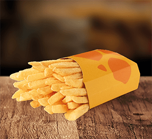 Douradas e crocantes! 90g da nossa batata palito selecionada, frita no ponto certo para ficar sequinha por fora e macia por dentro. O acompanhamento clássico que não pode faltar no seu pedido!