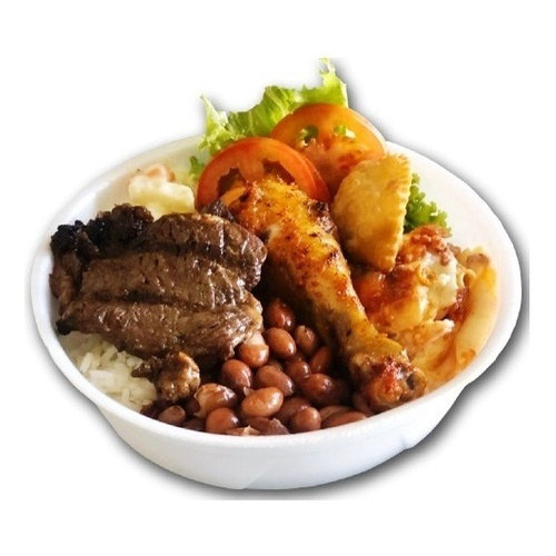 Feijão Tropeiro, Arooz, Farofa e Salada