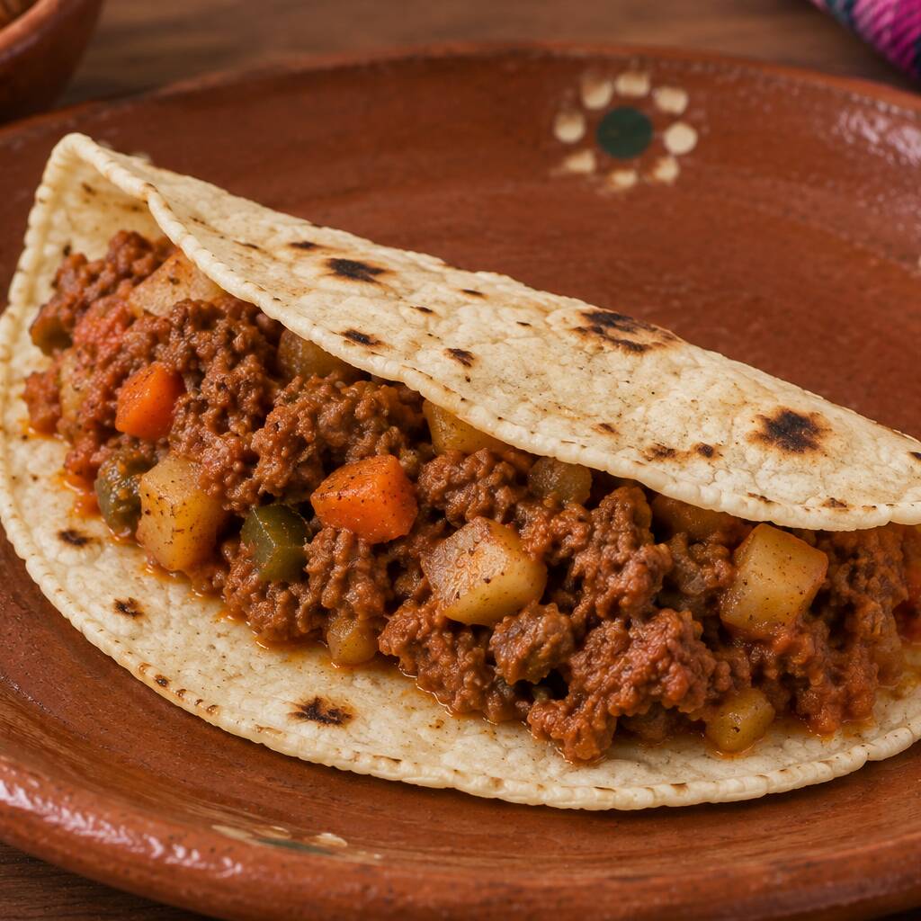Taco de Comal De Chorizo con Papa
