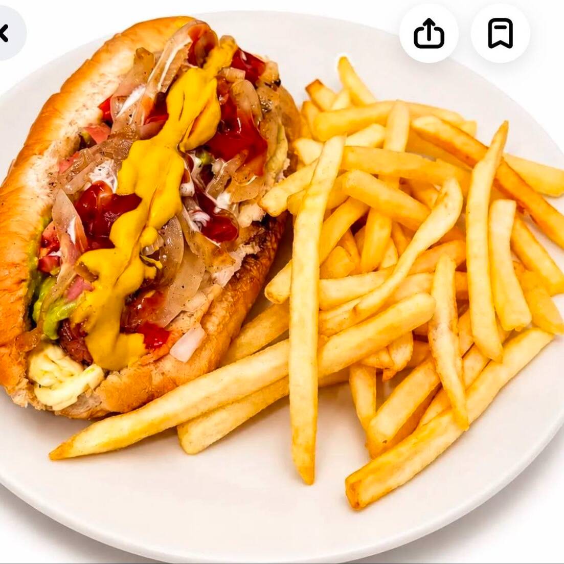 Hot dog clásico y papas