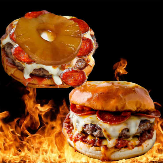 Pizza Burger Hawaiana con Pepperoni