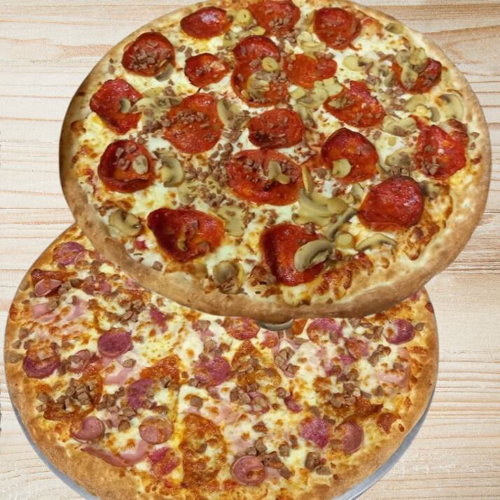2 Pizzas Clásicas Large, 8 Porciones c/u