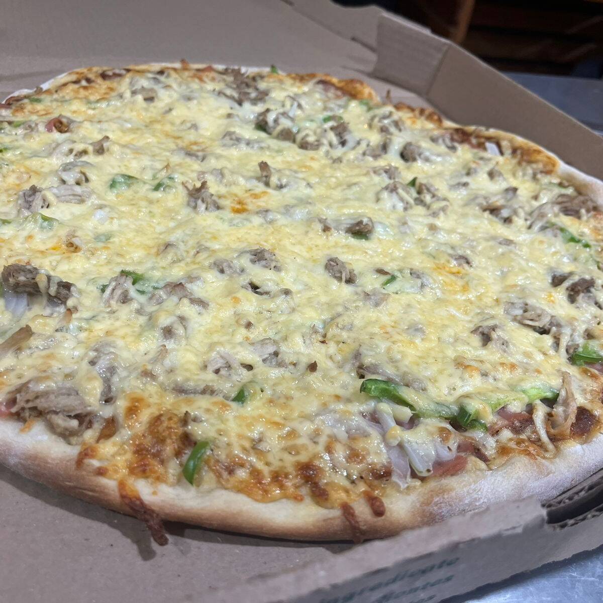 Pizza De Pierna, Jamón, Pimiento, Cebolla ExtQueso