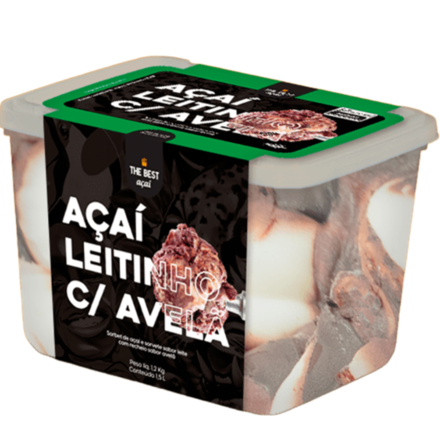 Cremoso, marcante e irresistível! O Açaí Leitinho com Avelã combina o sabor intenso do nosso açaí premium com a doçura do leite em pó e o toque sofisticado da avelã. Uma mistura perfeita para quem ama um sabor mais indulgente, sem abrir mão da refrescância do açaí.