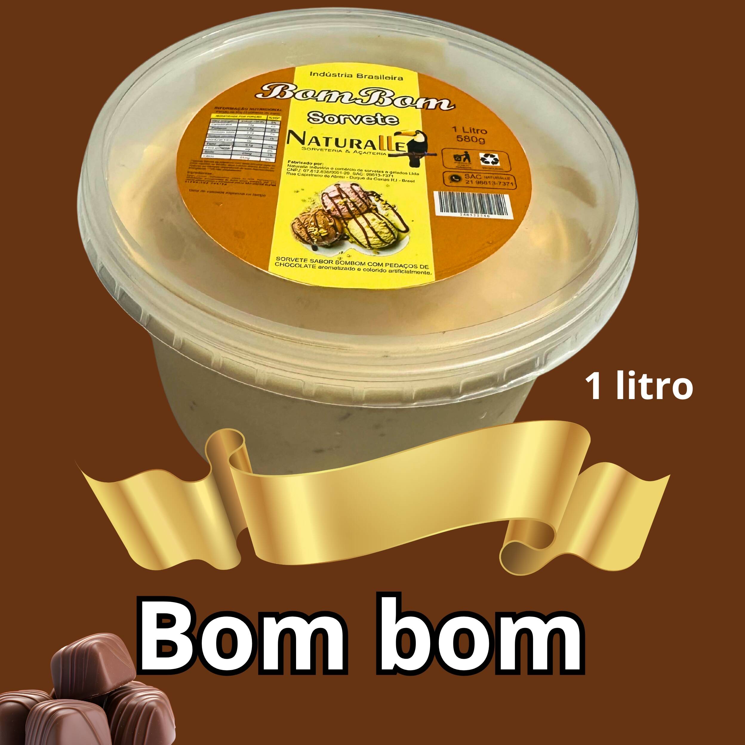 1LITRO. SORVETE SEM GORDURA HIDROGENADA